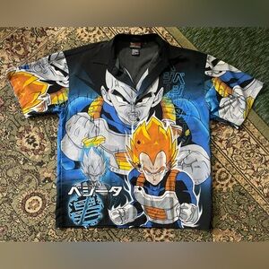 Y2K Vegeta Dragon Ball Z Oversized Button Down Shirt VTG